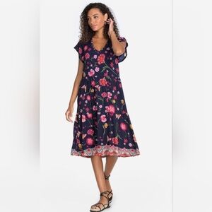 NWT Johnny Was Tiered Bamboo Dress, Sz Medium